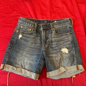 GAP Women's Distressed Blue Jean Shorts